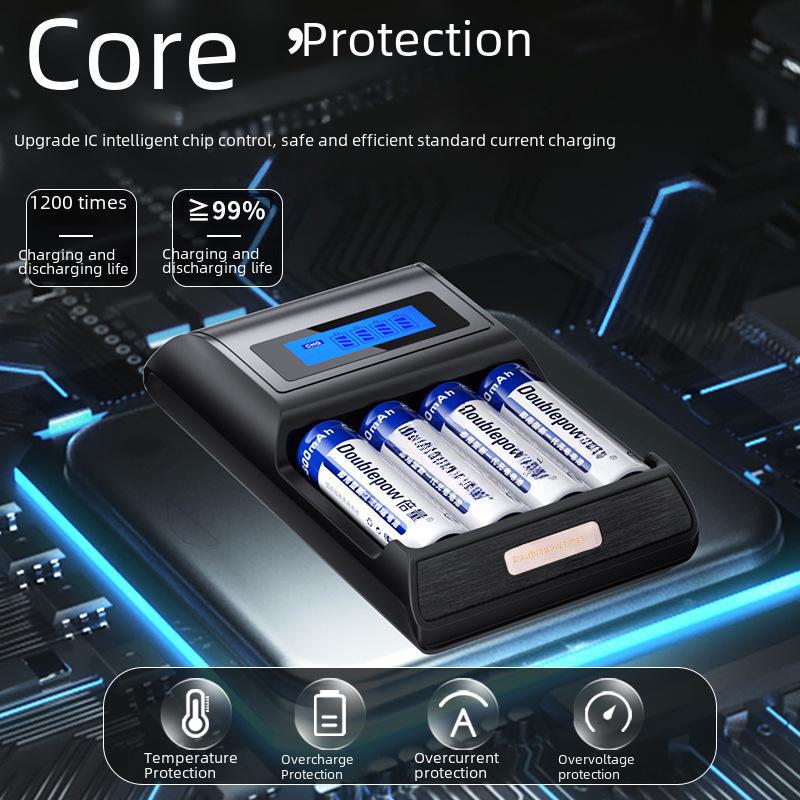 2x 5th Gen 1.2V Rechargeable Battery Set with Intelligent Light, 3300mAh, for Microphones