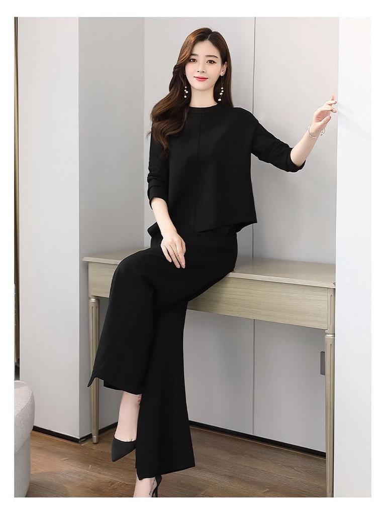 Autumn 2025 Women's Chic Slim Skirt and Pants Two-Piece Suit