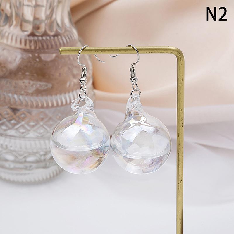 

Блестящие AB Прозрачные Подвесные Серьги-капли Стеклянный Шар-пузырь Вода Внутри Висячие Серьги Ювелирное Украшение для Женщин