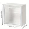 2pcs Dustproof White Wall-Mounted Storage Boxes | Plastic Organizer with Clear Fronts for Bathroom, Swabs, Makeup Small Jewelry