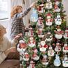 12Pcs DIY Xmas Hanging Ornaments Wooden Christmas Tree Decoration Creative Santa Hanging Pendants