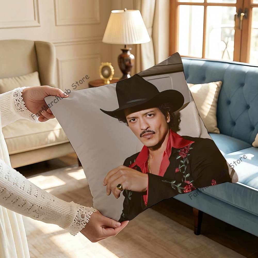 Singer BBruno MMars Printed Pillow Cover Cushion Case Simple Sofa Pillow Case No Pillow Core
