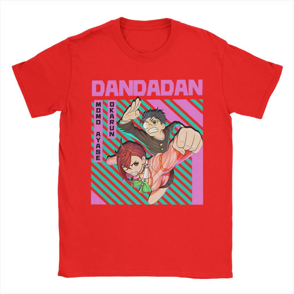 Funny Colorful Okarun Ayase Dandadan Tshirts Men's Cotton Short Sleeve Anime O-neck Summer Tops Shirts