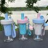 Cartoon Influencer Straw Cup: Large Capacity, Stylish for Summer, Girls' Fitness, Portable Outdoor Sports & Coffee Bottle