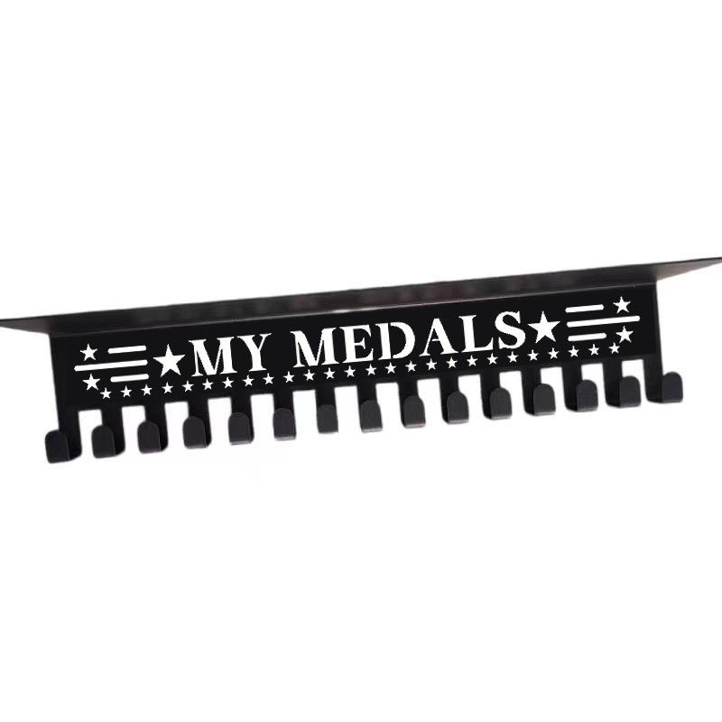 Heavy-Duty Metal Awards Trophy Display Stand Medal Hooks Wall Mount Organizer Medal Storage Holder Display Home Office Decor