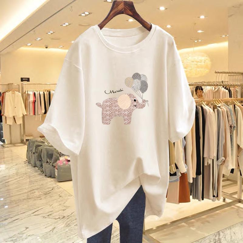 

Women s 2025 Pure White Cotton Long Sleeve Mid-Length T-Shirt - Summer Base Layer L