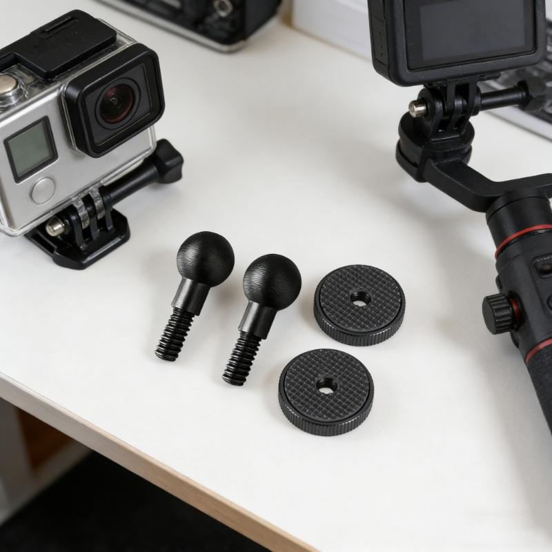 Pack Of 2 Aluminum Alloy 15mm Ball Head To 1/4Inch Thread Adapter With 2pcs Metal Washers Pad For Camera Tripod Mount