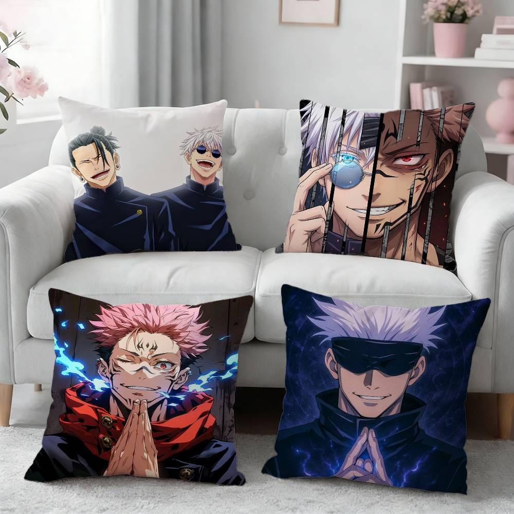 JJujutsu Anime KKaisen Pillow Case Pattern Printed Pillowcase For Living Room Sofa Cushion Cover