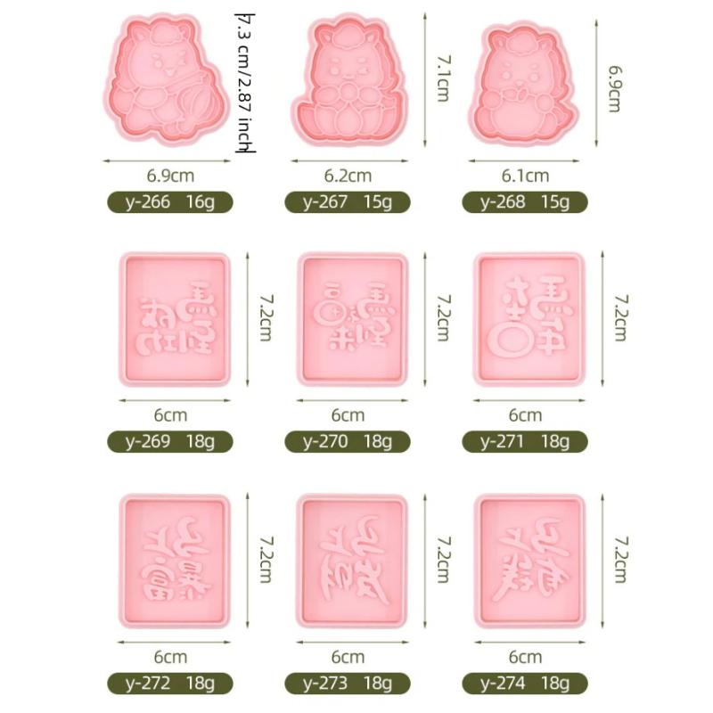 2026 DIY Chinese New Year Cartoon Biscuit Mould Cookie Cutter 3D Pressing Baking Mould Spring Festival Decorating Tools