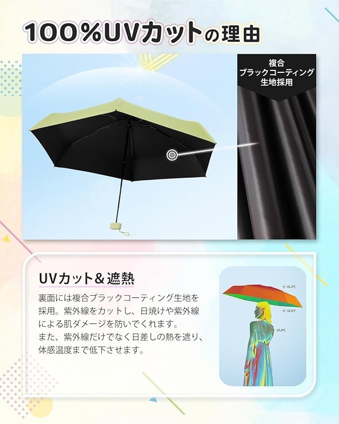 YUENZEE 245g Compact Folding Umbrella Manual 90cm Diameter UV Protection Rain or Shine 6 Ribs and Windproof Design Perfect for and Travel Unisex