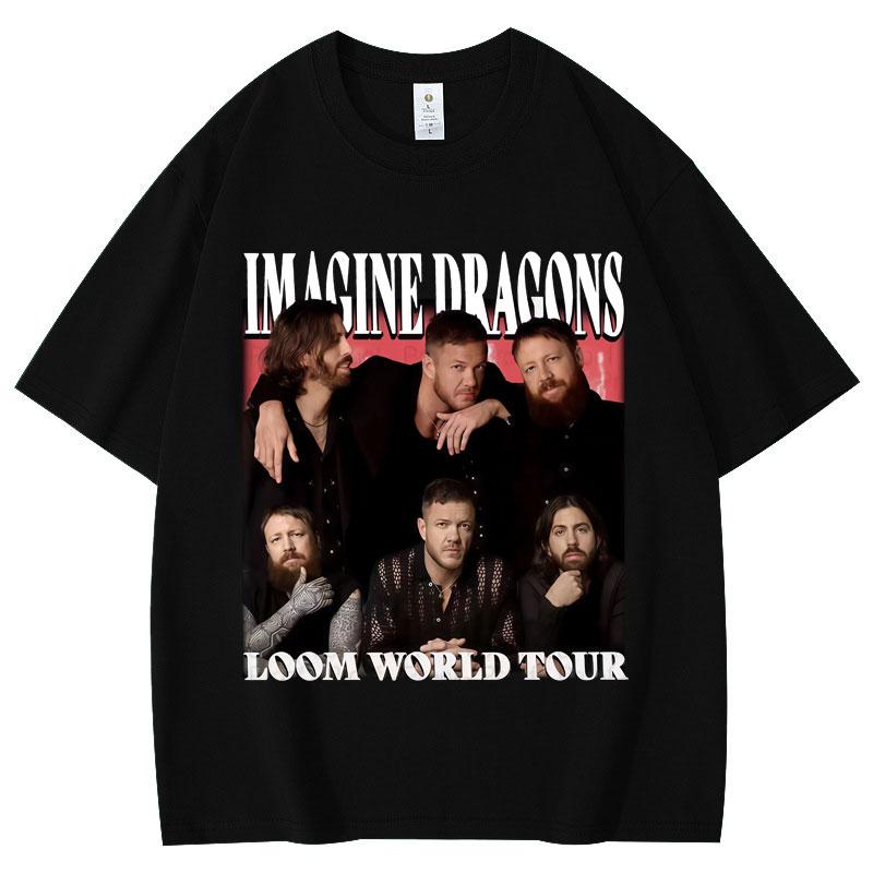 

Imagine Dragons Loom World Tour T Shirt Men Women Fashion Rock Short Sleeve T-shirts Summer Casual Loose Cotton T Shirts S
