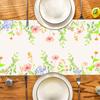 Spring Floral Watercolor Butterfly Colorful Wildflowers Burlap Linen Table Runners for Home Holiday Indoor Outdoor Wedding Party