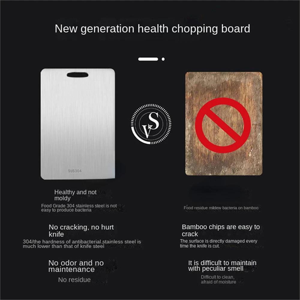Stainless Steel Chopping Board Panel Kitchen Household Thickened Double Sided Kneading Dough Board Fruit Meat Cutting Board