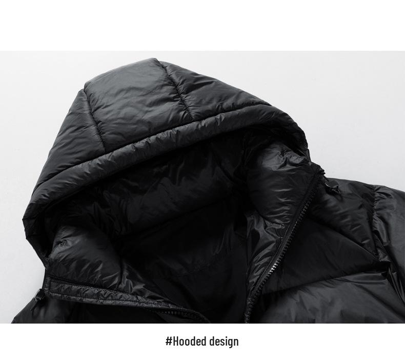 Mr. Cotton Men's Hooded Down Jacket - Thick White Duck Down for Warmth & Cold Protection in Winter