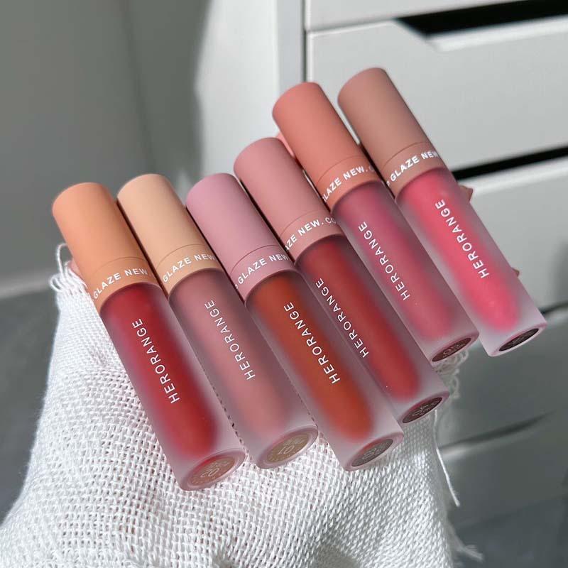 Velvet Matte Lip Glaze Waterproof Long Lasting Non Stick Cup Pigmented Lip Mud