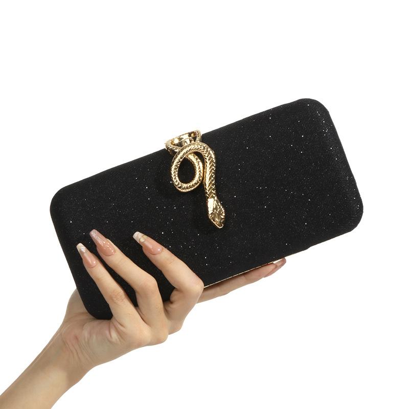 

New Evening Bags For Women Luxury Elegant Clutch Chain Shoulder Bags For Ladies Party Wedding Purse Handbags 11-21.5-4cm чёрный