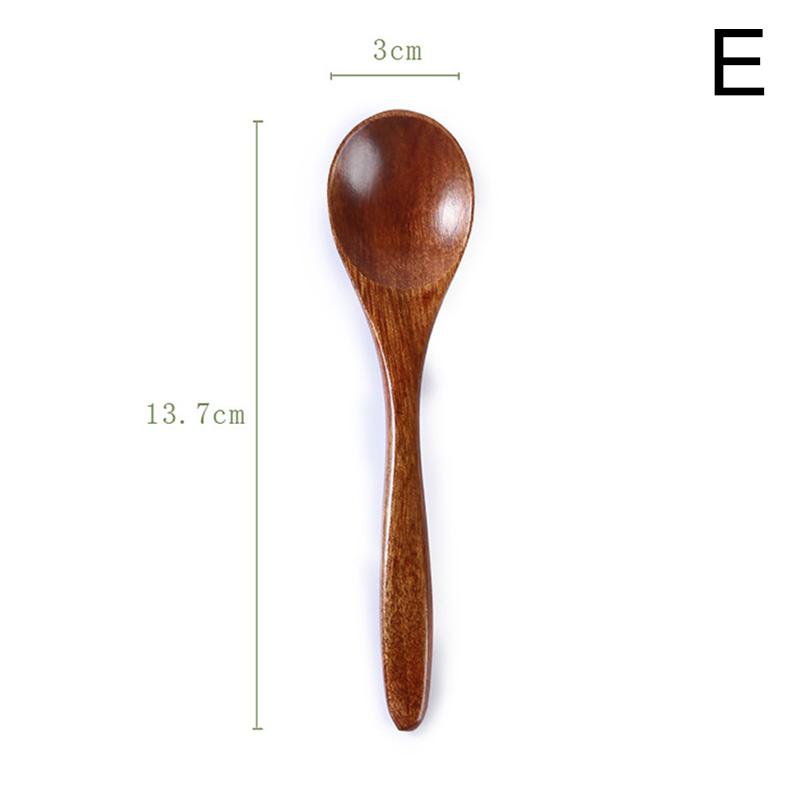 1PC High-Quality Kitchen Home Tableware Natural Wood Soup Spoon Practical Teaspoons Creative Solid