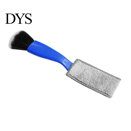 Arc-shaped Handle Car Brush Cleaning 2-in-1 Soft Bristles Portable Efficient Dense Bristle Anti-deform Arced Comfortable Grip Good Dusting Effect