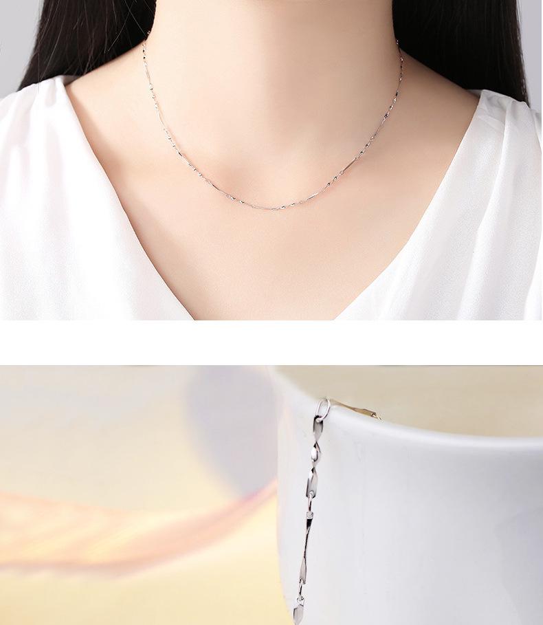 S925 Sterling Silver Versatile Women's Necklace, Twisted Link Chain, 40/45cm