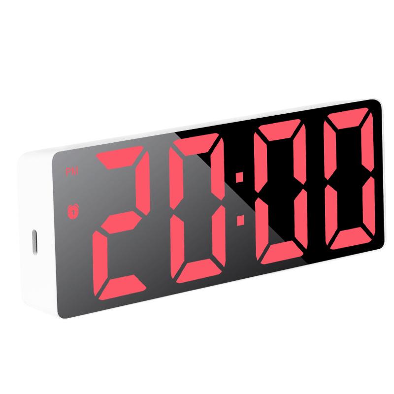 Multifunctional Voice-Controlled Digital Alarm Clock: Minimalist, Colorful Large Screen for Students & Desktops