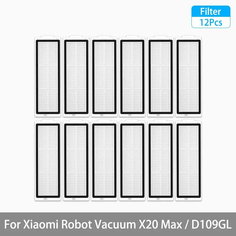 Suitable For Xiaomi Robot Vacuum X20 Max D109GL Accessories Roller Main Brush Side Brush Filter Mop Dust Bag