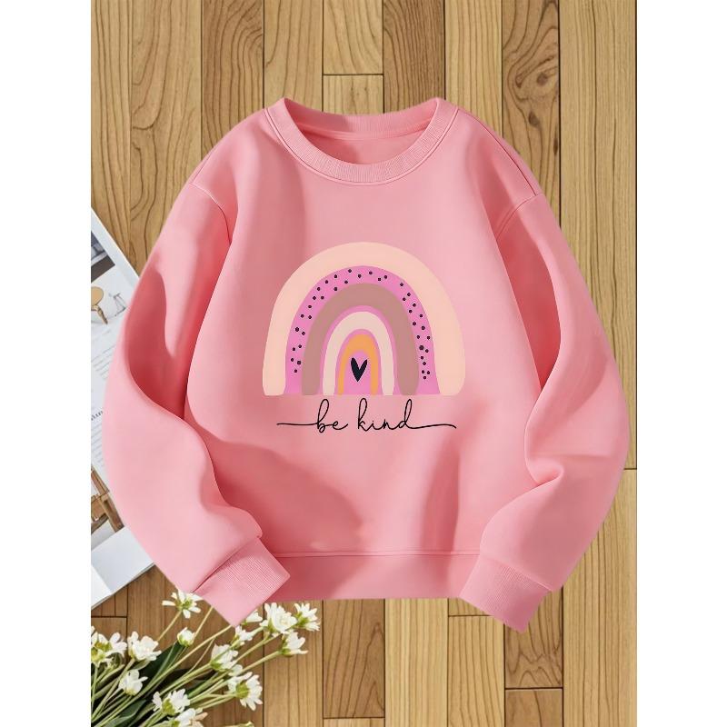 European Sizes Kids' Round Neck Sweatshirt with Fashionable Print, a Versatile Top