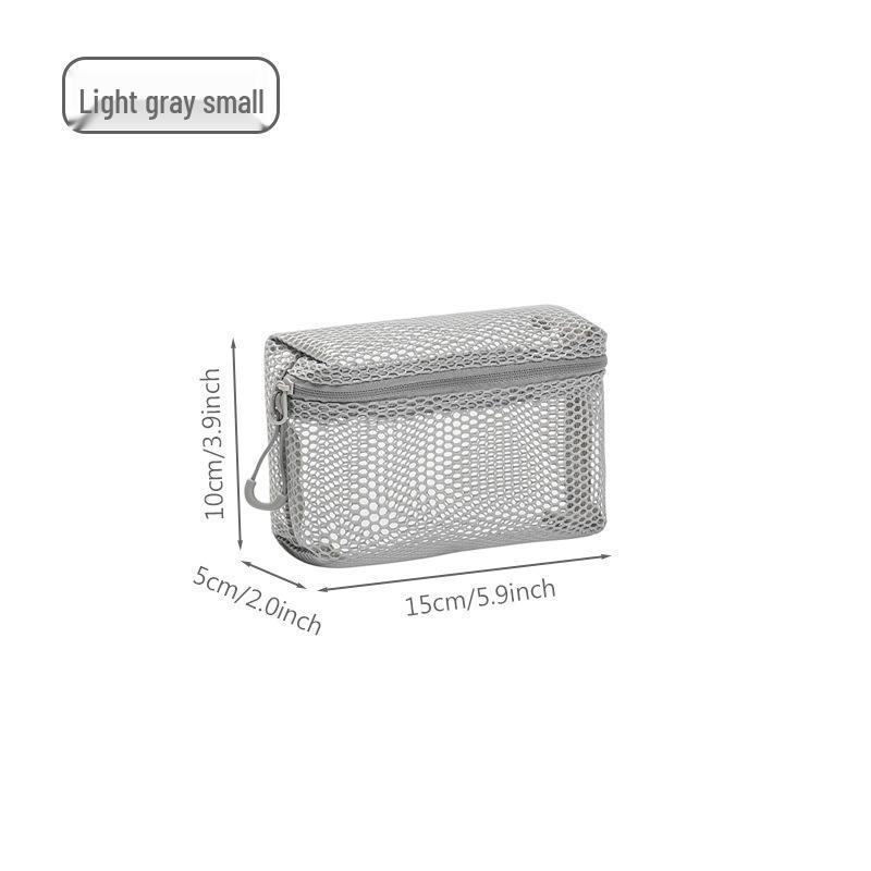 Women's Portable Mesh Honeycomb Makeup & Toiletry Bag - Visible Storage, Small & Lightweight Cosmetic Brush Bag for Travel.