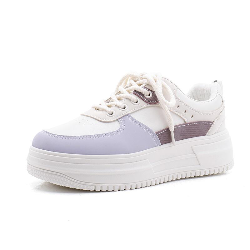 Spring New Small White Shoes Women's Round Toe Color Matching Women's Shoes Casual All-match Platform Shoes