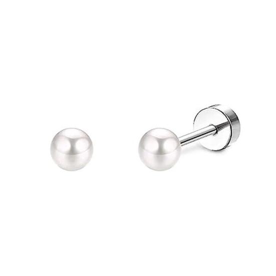1 Pair Women Faux Pearl Earrings Daily Ear Studs Unisex Piercing Alloy Stud Earrings Commuting Party Prom Ear Jewelry