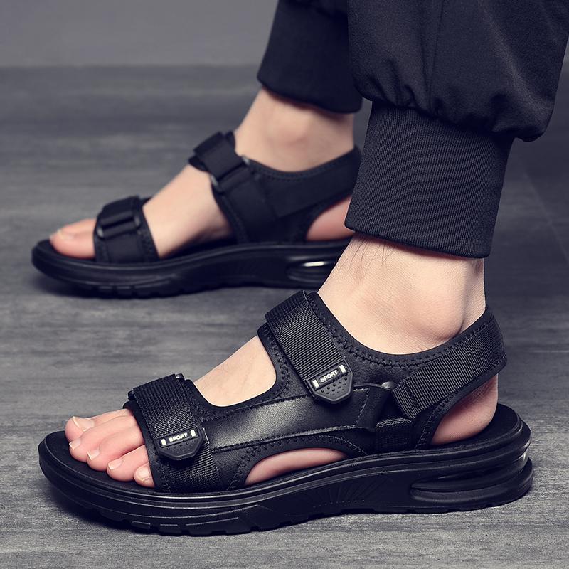 Fashion 2025 New Men Antiskid Thick Bottom Sandals Casual Leather Summer Beach Walking Shoes Comfy Sandals Outdoor Flat Designer Shoes