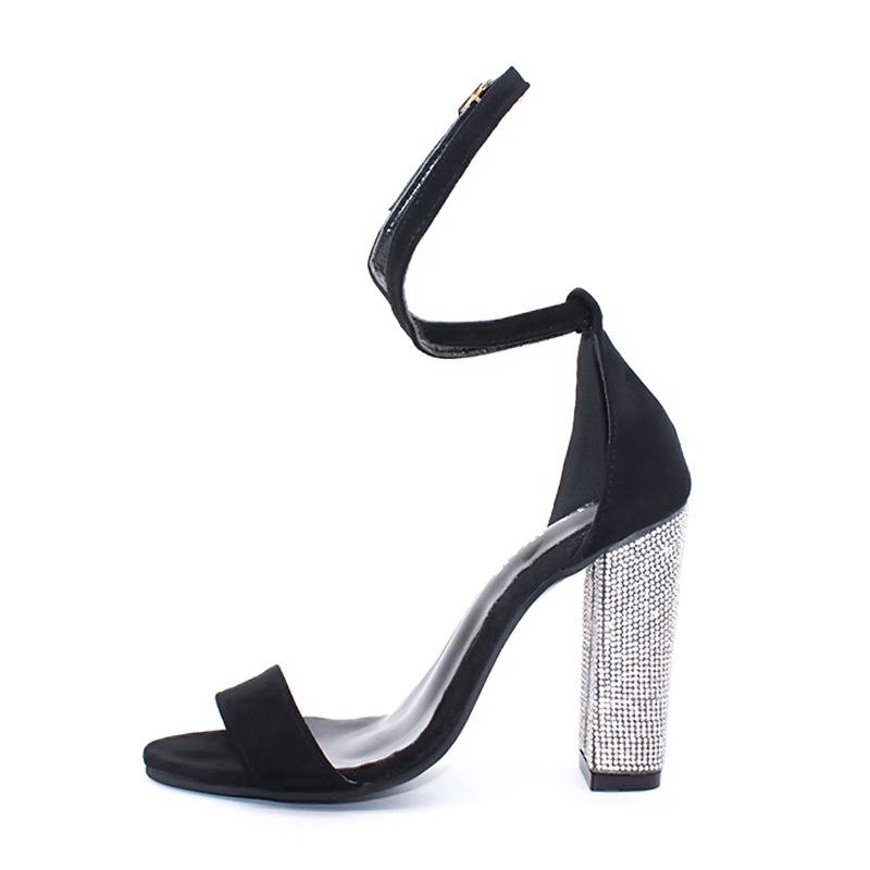 Sandals Women Heeled Rhinestone Ankle Strap Pumps Super High Fashion Heels
