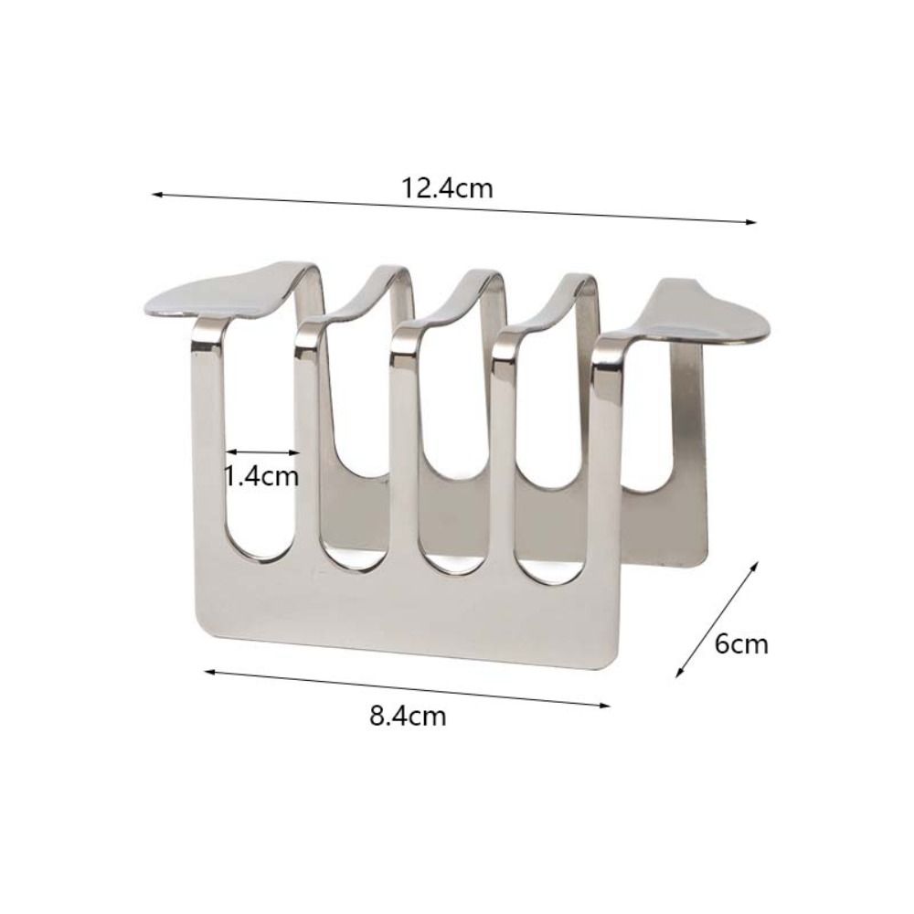 Extended Handle Toast Holder 4 Slices Bread Stand Stainless Steel Toast Rack  Restaurant