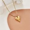 Classic Peach Heart Pendant Stainless Steel Necklace Korean Fashion Jewelry Girl's Sexy Heart-shaped Clavicle Chain For Woman