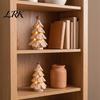 Retro Style Xmas Ornaments Vintage Lighted Christmas Tree Figurine, Glowing Tabletop Centerpiece with LED Mini for Shelf Light, Holiday Winter