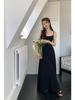 2026 Spring/Summer Black & Grey U-Neck Slim Dress with Spaghetti Straps