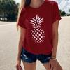 Sommer Mode Kurzarm Rundhals Ananas Print T-Shirt Damen Kurzarm