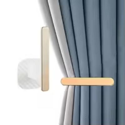 1 Buc Cârlige Perdea în Formă de L Adezive Cârlige Perdele Montate pe Perete Aurii Accesorii de Prindere Fără Găurire pentru Bucătărie Cafenea Balcon