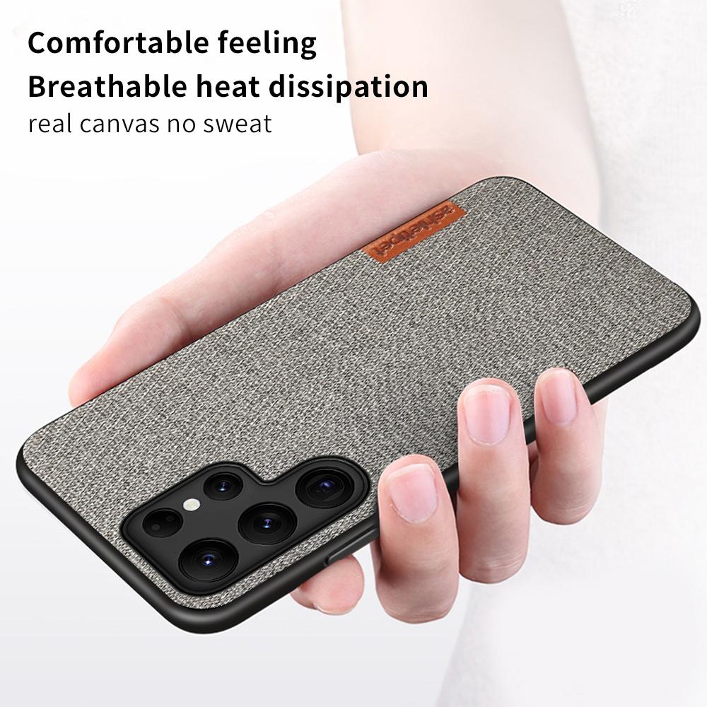 Fabric Canvas Phone Case for Samsung Galaxy S21 S22 S23 Ultra S23 Plus A54 A55 5G 360 Full Protective Back Cover