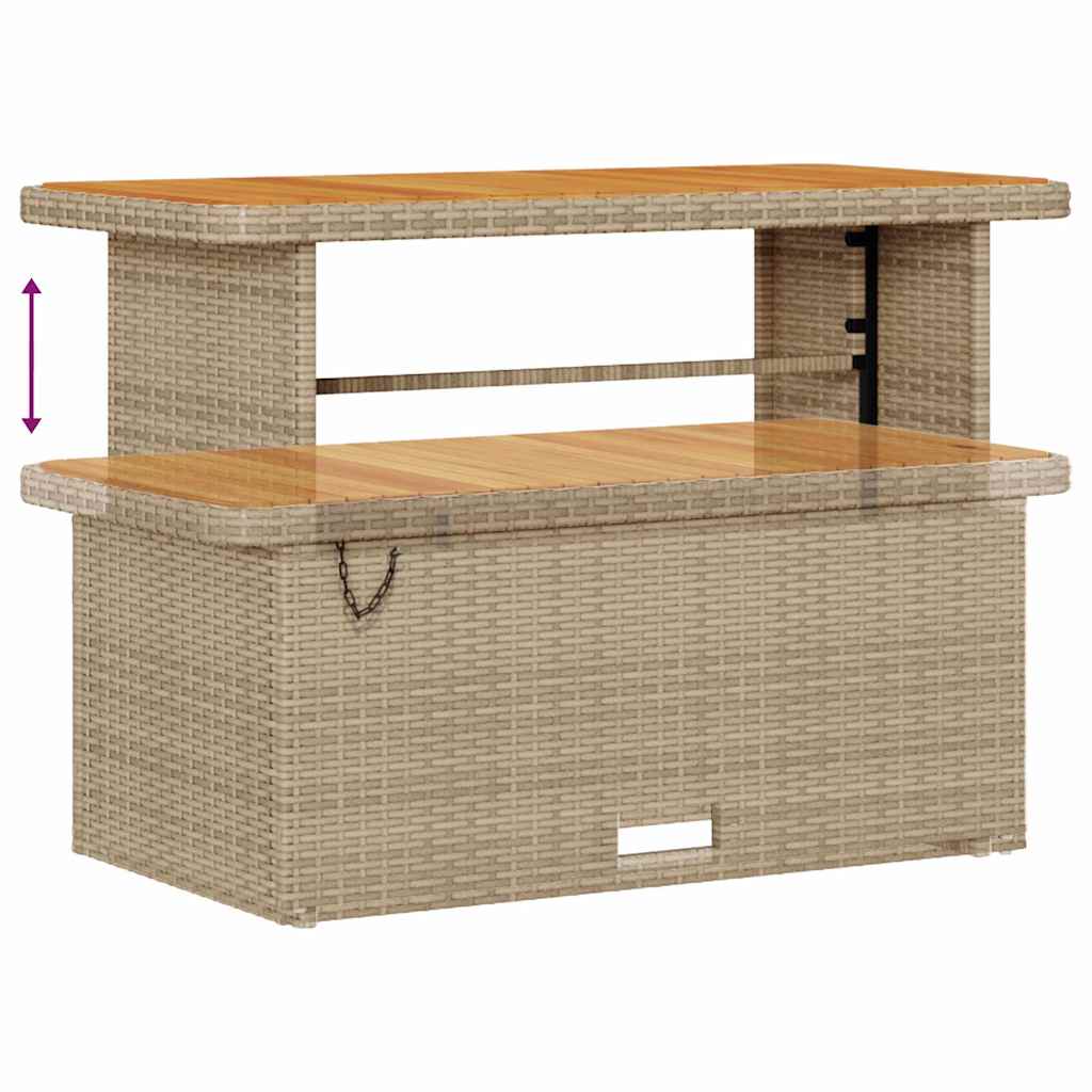 Garden Dining Set Beige Poly Rattan
