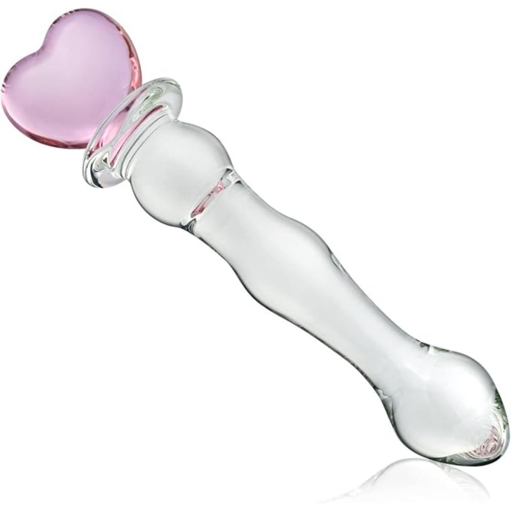 Glass Pink Heart Transparent Crystal Beads Quantity Plug