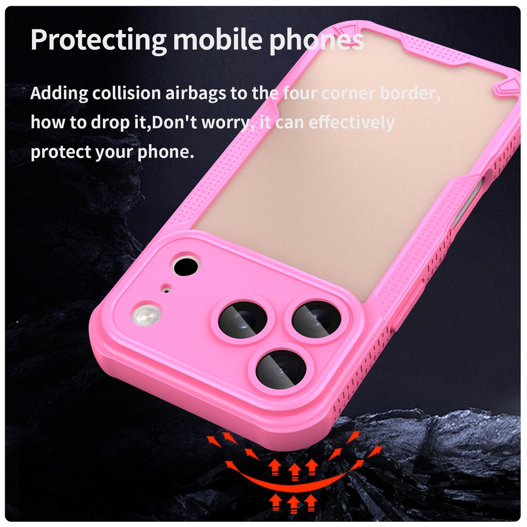For iPhone 17 Pro Case PC+TPU Semi-Transparent Frosted Finish Protective Phone Cover