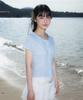 ROSEFRANTZ Round Collar Short Sleeve Blouse [Sky Blue]