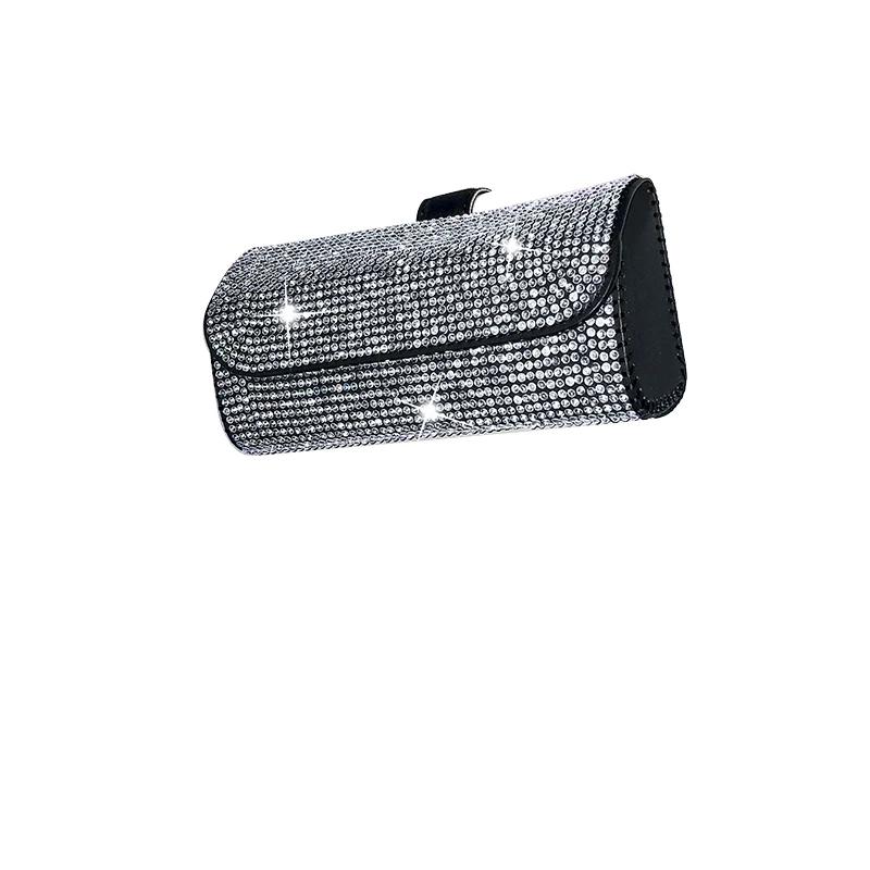 Kristall Auto Sonnenbrillenhalter Etui Getränkehalter Auto Sonnenbrillenbox Clip Strass Auto Bling Zubehör für Damen