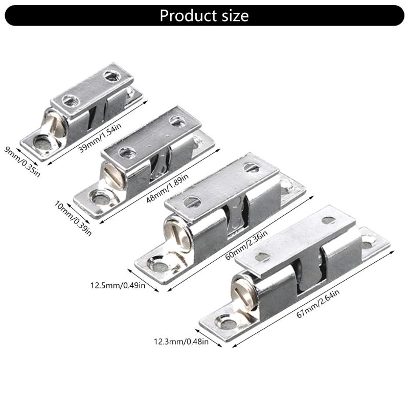 12Pcs Double Balls Tension Roller Catch Latches Cabinet Door Catch Zinc Alloy Closet Balls Tension Latches Easy To Install