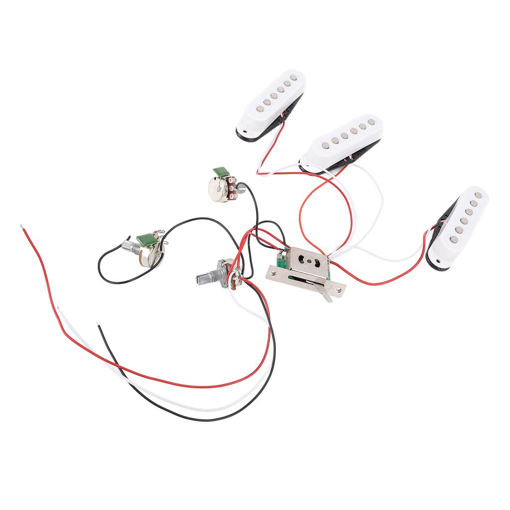 Electric Guitar Pickups Kit Prewired Set Single Coil with Timbre Volume Line Replacement for ST