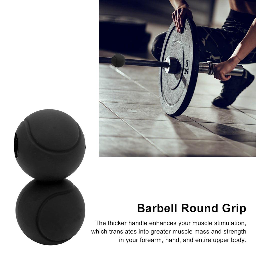 1 Pair of Barbell Dumbbell Curved Bar Grip Round Spherical Silicone Non Slip Thickened Grip for Massive Arm and Muscle Building