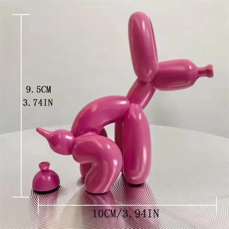 10cm Nordic Resin Animal Pooping Balloon Dog Sculpture Home Decor Figurines for Interior Living Room Home Decoration Crafts
