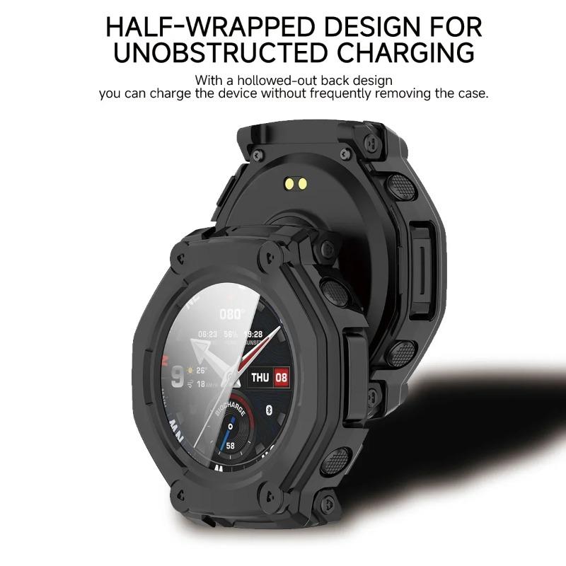 PC Case+Tempered Galss For Huami Amazfit T-rex3 Pro SmartWatch Strap Cover bumper for T-rex 3Pro 48mm Screen Protector Shell