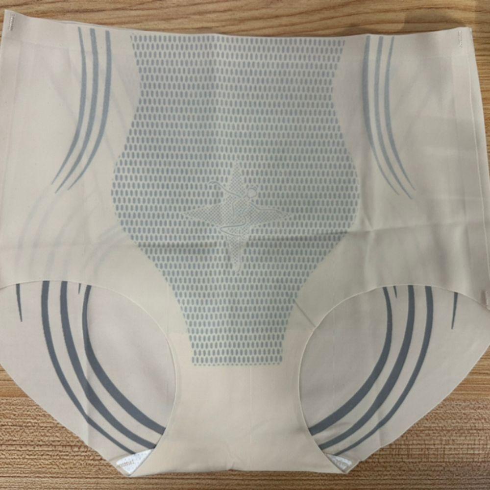 Mid Waist Seamless Shapewear Tummy Control Hip Lift Shaper Women Ice Silk Briefs Ladies
