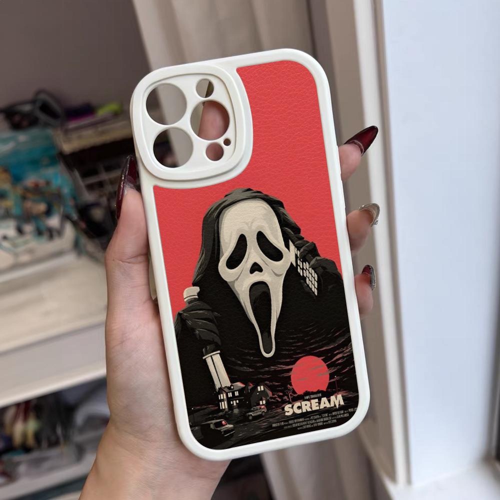 Ghostface Horror Scream Phone Case For Iphone 16 15 14 12 13 Pro Max 11 Mini Xs Puls Lambskin Silicone Cover